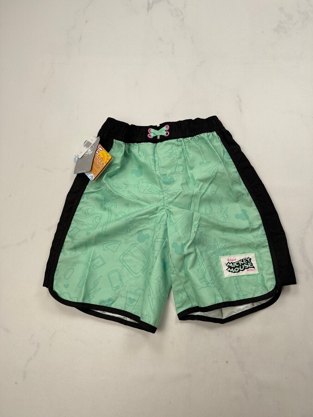 Disney Mickey Mouse Athletic Shorts Mint 2010s Statement Piece - Boys 7/8